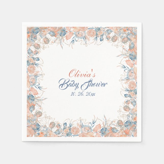 Unterhalb des Meeres Wasserfarben Babydusche Serviette (Vorderseite)