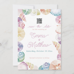 Unterhalb des Meeres Whimsical Watercolor Foto & Q Save The Date