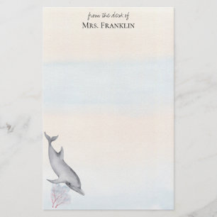 Unterhalb des Meeresdolphins Personalisiert 2 Briefpapier