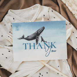 Unterhalb des Meereswal-Flat-Babydusche Dankeskarte