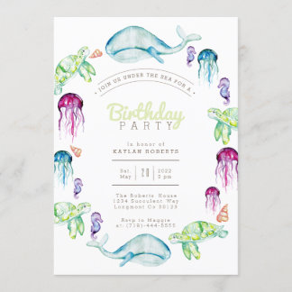 Unterhalb des Meereswassers | Geburtstagspartei Einladung