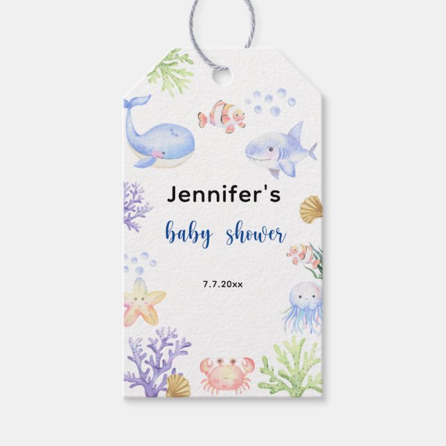 Unterhalb des Meerschwunges werden Tiere im Meer Geschenkanhänger (Vorderseite)