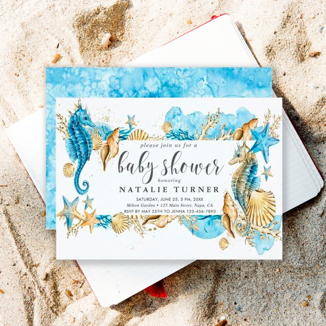 Unterhalb des Seepferd Babydusche Einladung (Von Creator hochgeladen)