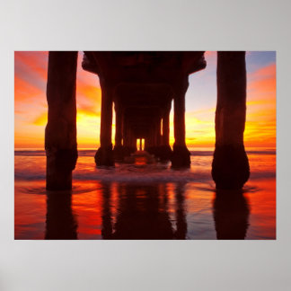 Unterhalb von Manhattan Beach Pier Poster