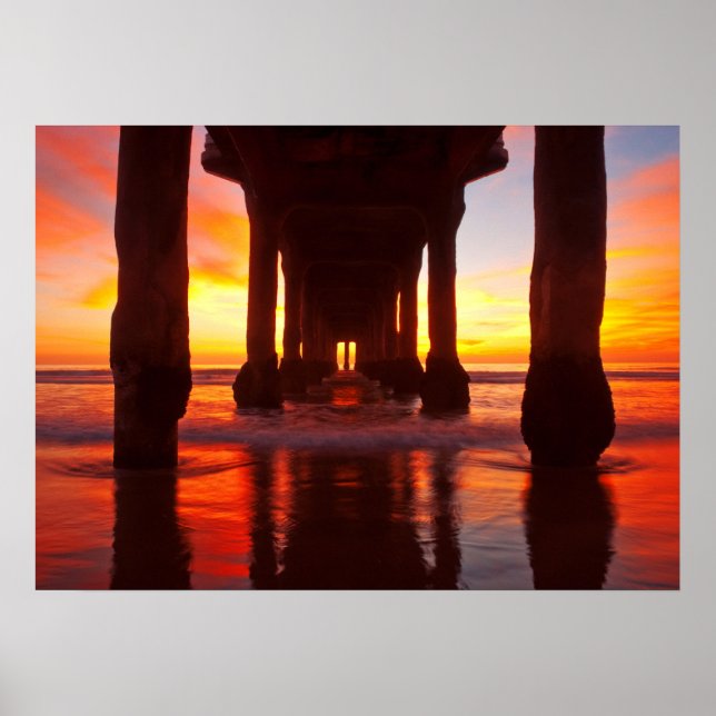 Unterhalb von Manhattan Beach Pier Poster (Vorne)