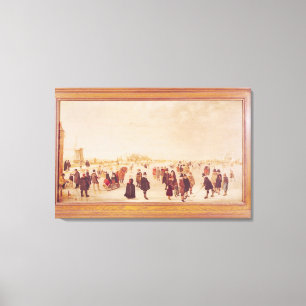 Unterhaltung auf dem Eis Leinwanddruck