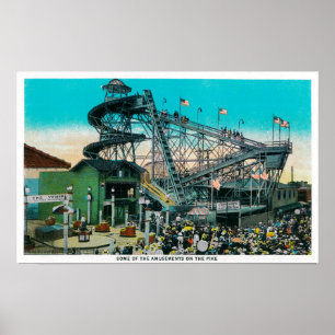 Unterhaltungs-Fahrten beim Pike, Long Beach Poster