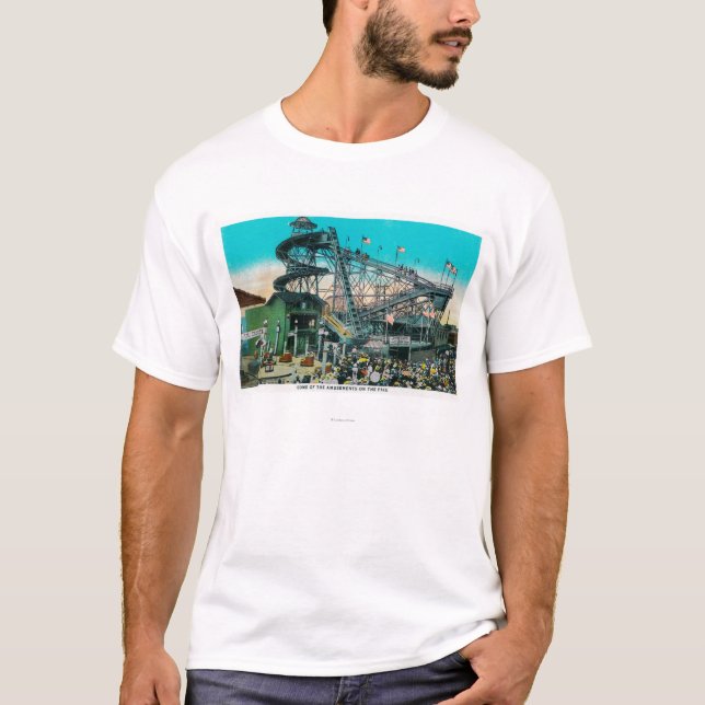 Unterhaltungs-Fahrten beim Pike, Long Beach T-Shirt (Vorderseite)