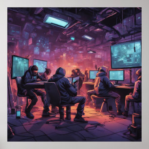 Unterirdisches Cyberpunk-Poster Poster