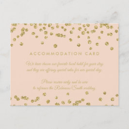 Unterkunft Gold Imitats Glitzer Confetti Blush Postkarte