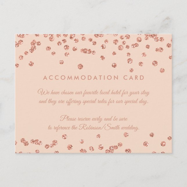 Unterkunft Rose Gold Glitzer Confetti Rose Postkarte (Vorderseite)