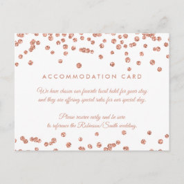 Unterkunft Rose Gold Glitzer Confetti Weiß Postkarte