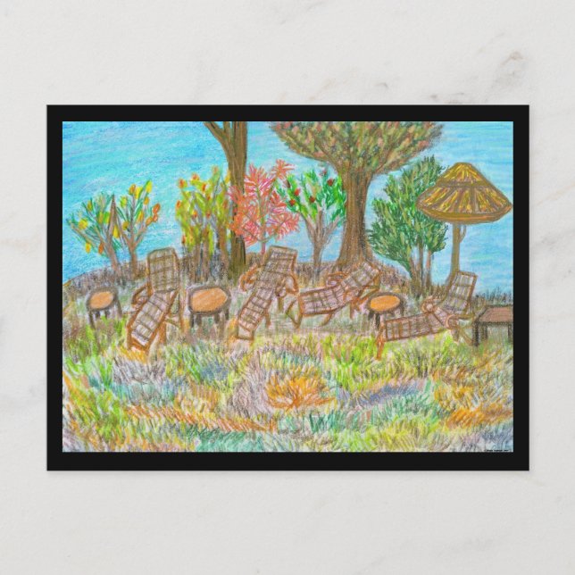 Unterkunft unter den Bäumen Postkarte (Vorderseite)