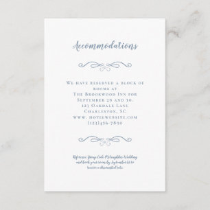 Unterkünfte Elegant Dusty Blue Wedding Details Begleitkarte