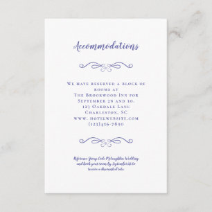 Unterkünfte Elegant Periwinkle Hochzeiten Details Begleitkarte
