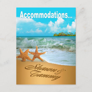 Unterkünfte für Strandhochzeit des Seestern-Paares Einladung
