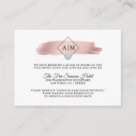 UNTERKÜNFTE Hochzeiten Rose Gold Foil Monogramme Begleitkarte