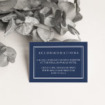 Unterkunftskarten für Marinehotel und White Weddin Begleitkarte<br><div class="desc">Schicken Sie diese schicken,  kleinen Karten in Ihre Hochzeitseinladungen,  um aus der Stadt lassen Gäste wissen von jeglichen Hotel-Arrangements oder Gruppennummern,  zusammen mit den Kontaktinformationen des Hotels. Die großen blauen Karten der Marine zeichnen sich durch elegante,  weiße Blockbuchstaben aus. Koordiniert mit unserer Hochzeitssuite Navy Tides.</div>