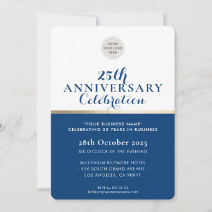 UNTERNEHMEN ANNIVERSARY elegantes Business Blue Go Einladung