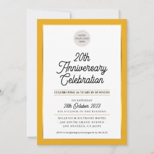 UNTERNEHMEN ANNIVERSARY Modernes Business Senf Gol Einladung