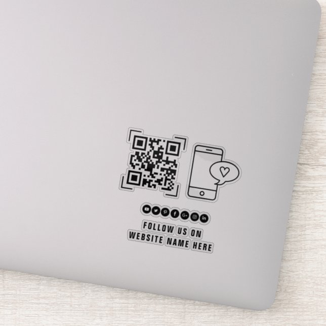 Unternehmen | Befolgen Sie die QR Code Prüfung Aufkleber (Detail)