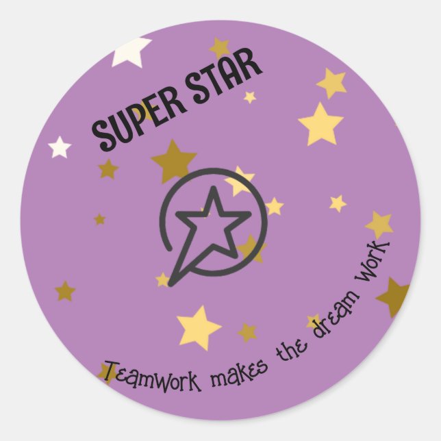 Unternehmen/Büro/Schule - Supergoldstern bearbeite Runder Aufkleber (Vorderseite)