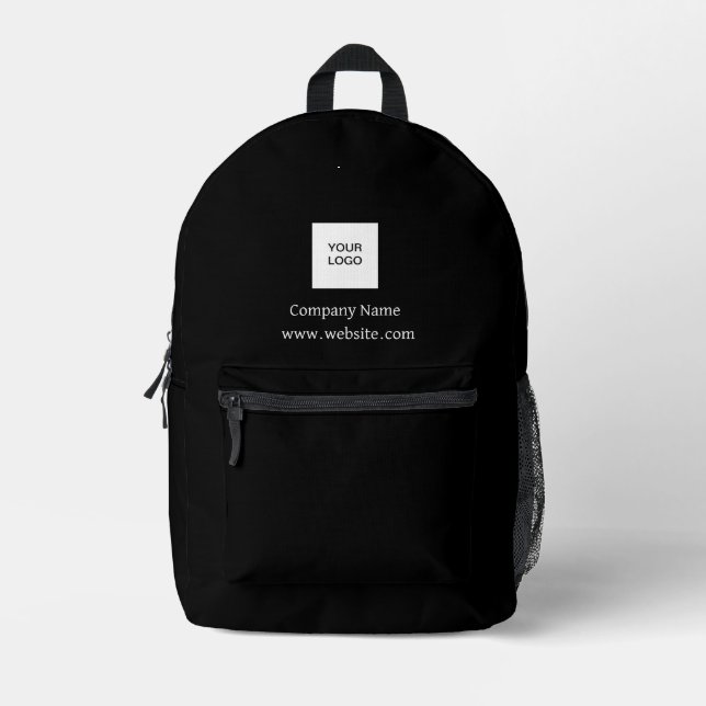 Unternehmen für benutzerdefinierte Logos Black Bus Bedruckter Rucksack (Vorderseite)