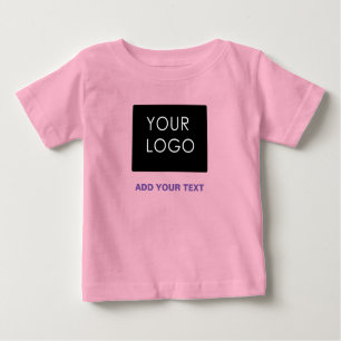 Unternehmen für benutzerdefinierte Logos Pink Baby T-shirt
