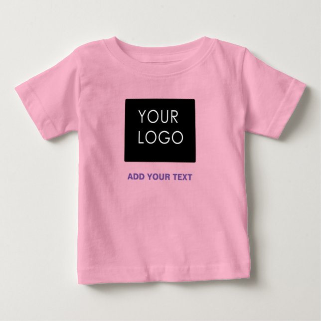 Unternehmen für benutzerdefinierte Logos Pink Baby T-shirt (Vorderseite)