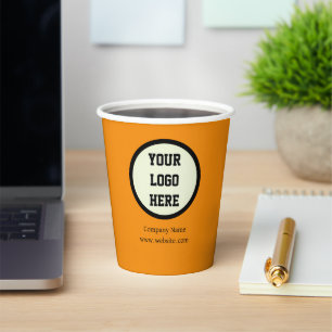 Unternehmen für kundenspezifisches Orange Logo Pappbecher