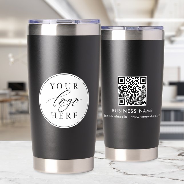 Unternehmen mit benutzerdefiniertem Firmenlogo Thermobecher (Custom Business Logo Insulated Tumbler Black)