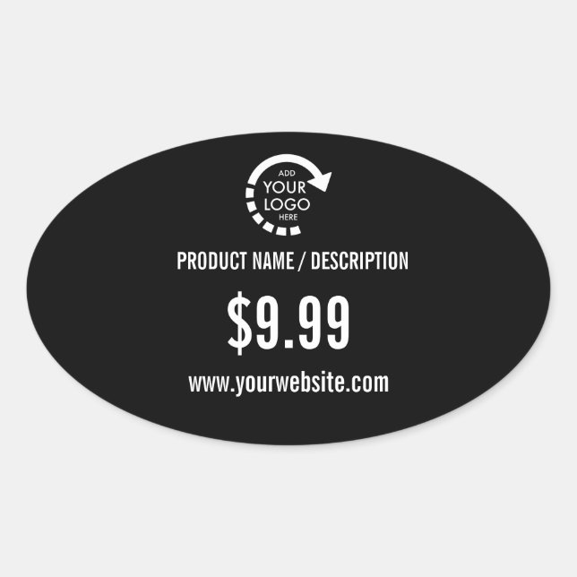 Unternehmen mit benutzerdefiniertem Logo - Moderne Ovaler Aufkleber (Vorderseite)