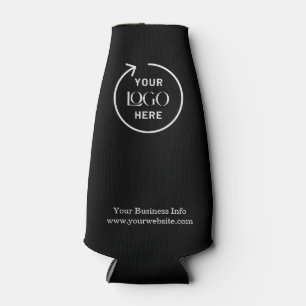 Unternehmen mit Firmenlogo - Minimalistisch schwar Flaschenkühler