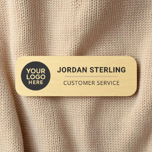 Unternehmen Modern Logo Corporate Beruflich Gold Namensschild
