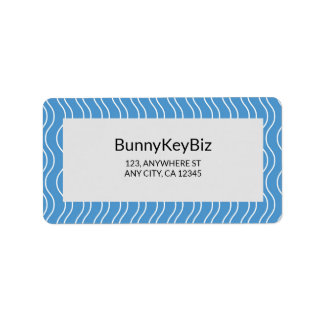 Unternehmen Pastel Blue White Wave Line Adressaufkleber