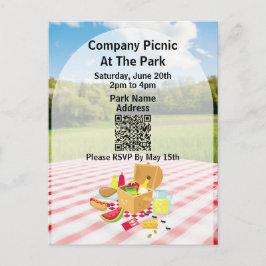 Unternehmen Picnic Park QR Code Little Ants Einladungspostkarte