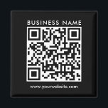 Unternehmen QR-Code Logo Text Schwarz Quadrat Magnet<br><div class="desc">Laden Sie hier den QR-Code Ihres Unternehmens hoch und fügen Sie Text Elegant Modern Template Square Black Circle Magnet hinzu.</div>