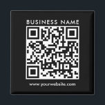 Unternehmen QR-Code Logo Text Schwarz Quadrat Magnet<br><div class="desc">Laden Sie hier den QR-Code Ihres Unternehmens hoch und fügen Sie Text Elegant Modern Template Square Black Circle Magnet hinzu.</div>