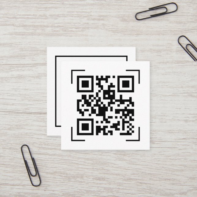 Unternehmen | QR-Code-Prüfung Minimalistisch Quadratische Visitenkarte (Vorderseite/Rückseite Beispiel)