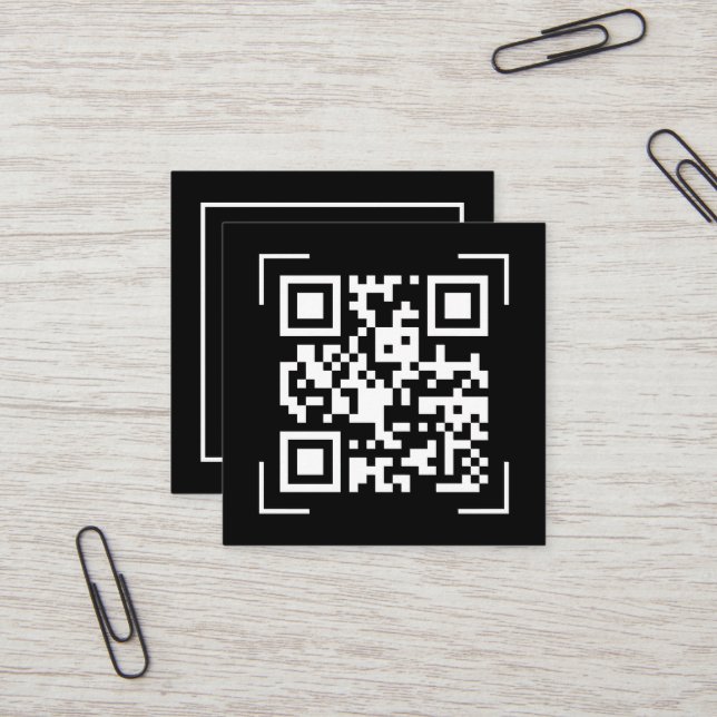 Unternehmen | QR-Code-Prüfung Minimalistisch Quadratische Visitenkarte (Vorderseite/Rückseite Beispiel)