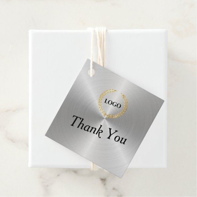 Unternehmen Square Silver Hang Tags Geschenkanhänger (Beispiel)