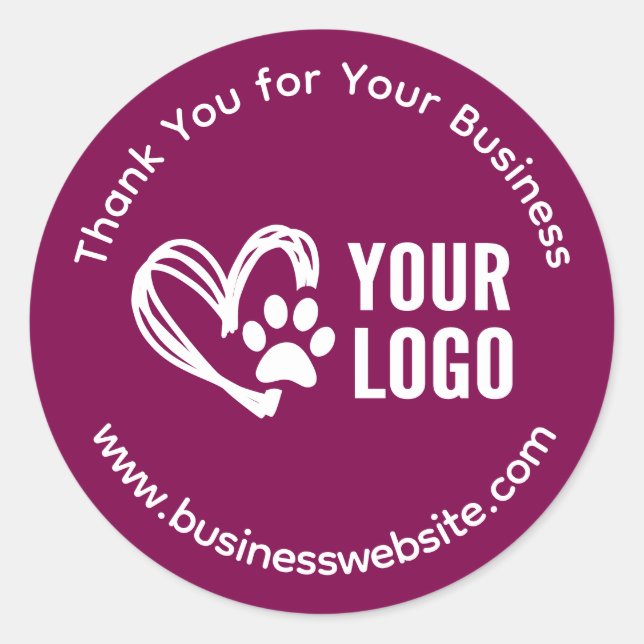 Unternehmen Vielen Dank für Ihre Aufkleber mit Log (Vorderseite)