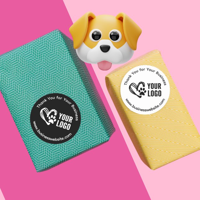 Unternehmen Vielen Dank für Ihre Aufkleber mit Log (Thank you stickers for pet care business, dog walker, pet sitting business bundle )