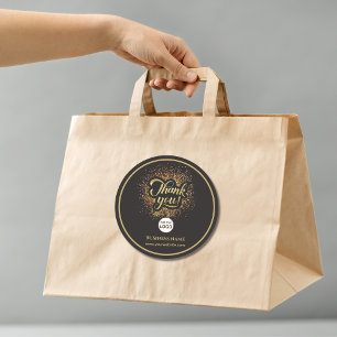 Unternehmen Vielen Dank Gold   LOGO hinzufügen Runder Aufkleber