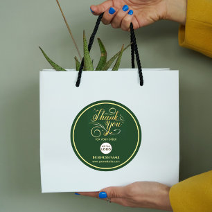 Unternehmen Vielen Dank Gold   LOGO hinzufügen Runder Aufkleber