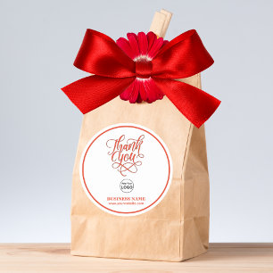 Unternehmen Vielen Dank Red   LOGO hinzufügen Runder Aufkleber