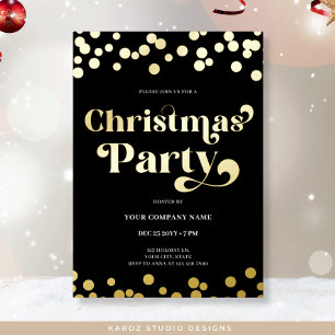 Unternehmen Weihnachten Party Gold Foil Einladung