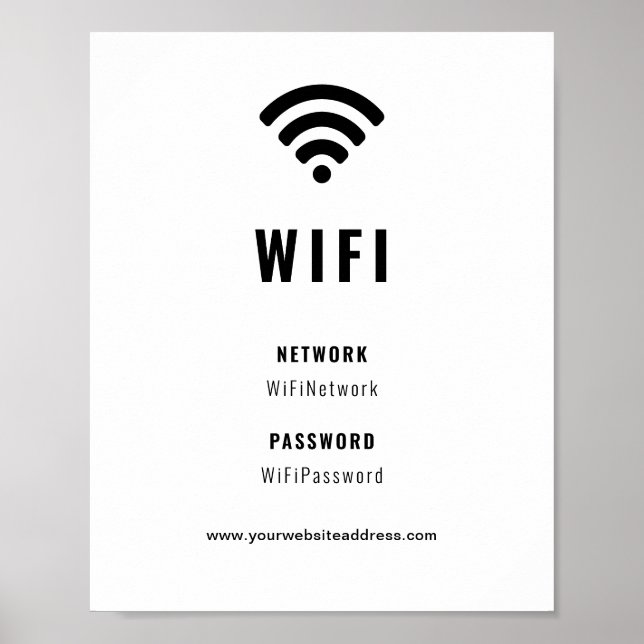 Unternehmen WiFi Schwarz und Weiß Poster (Vorne)