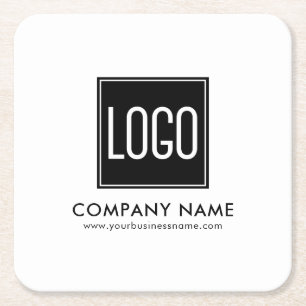 Unternehmens-Logo der Promo-Marken-  Rechteckiger Pappuntersetzer