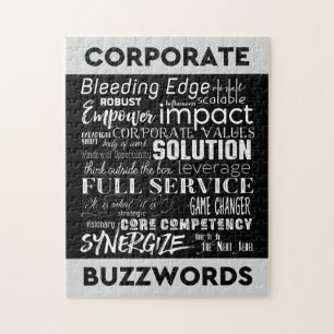 Unternehmens Modewörter Geschäftsjargon Typografie Puzzle